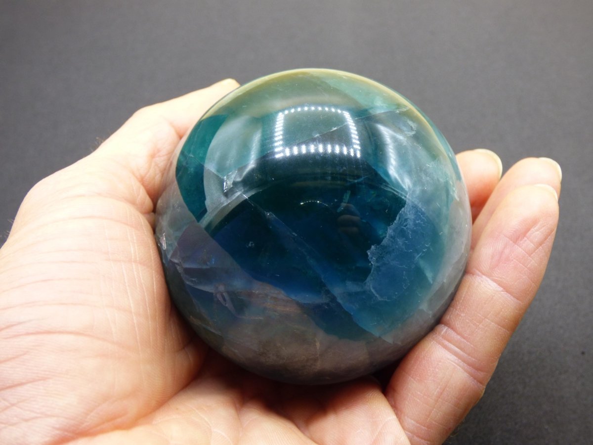 XL Fluorit blau *Rarität* - Edelstein Kugel Deko Sphere Kristall Heilstein Spielkugel Meditation Geschenk Er Sie Mann Frau Freundin - Art of Nature Berlin