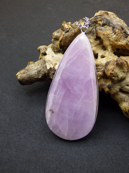 XL Kunzit A - 925 Silber Edelstein Kette Heilstein Natur rosa pink Rarität Edel Mann Frau Geschenk Er Sie Freundin Energie Kraft Ruhe Glück - Art of Nature Berlin