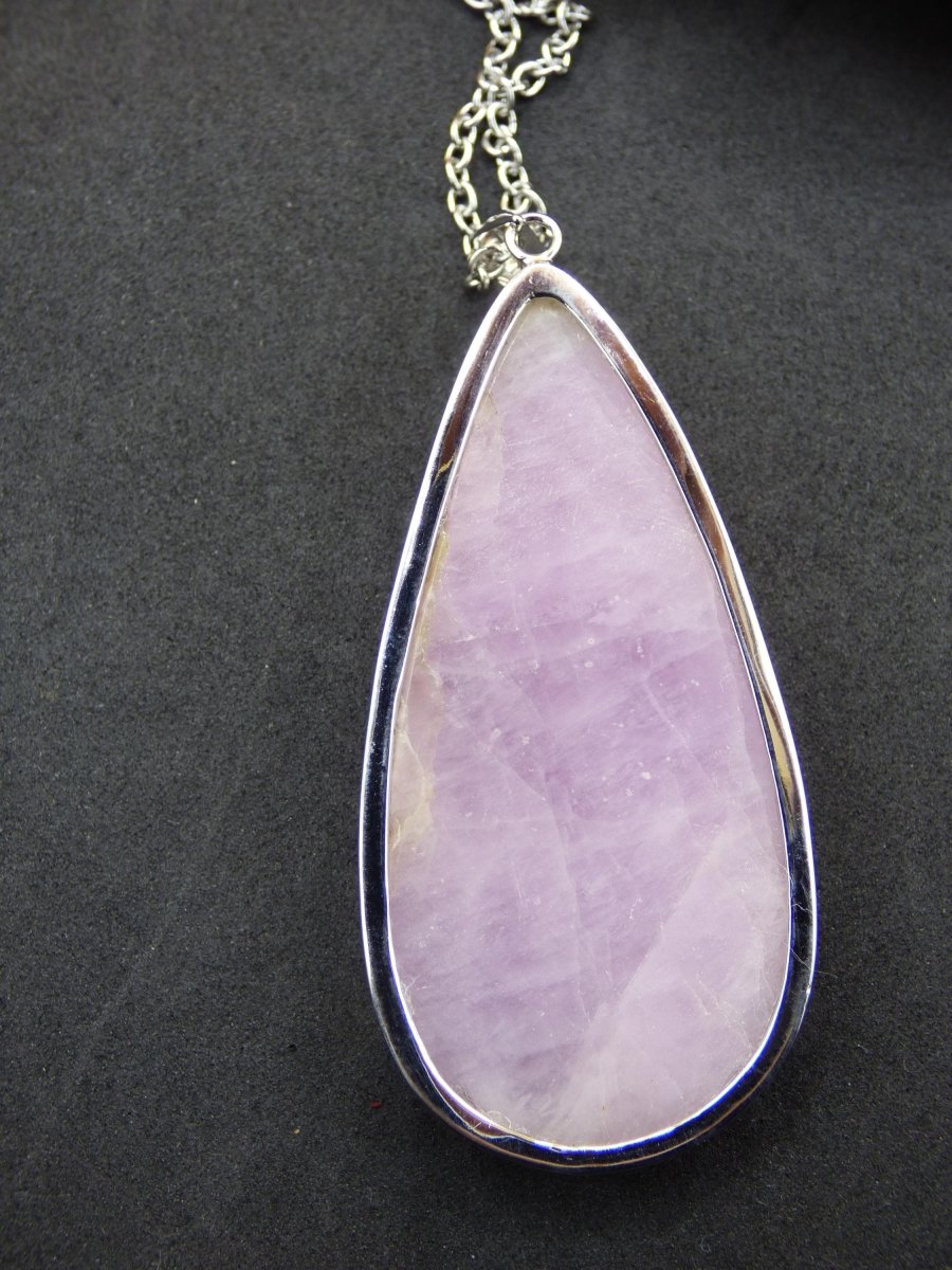XL Kunzit A - 925 Silber Edelstein Kette Heilstein Natur rosa pink Rarität Edel Mann Frau Geschenk Er Sie Freundin Energie Kraft Ruhe Glück - Art of Nature Berlin