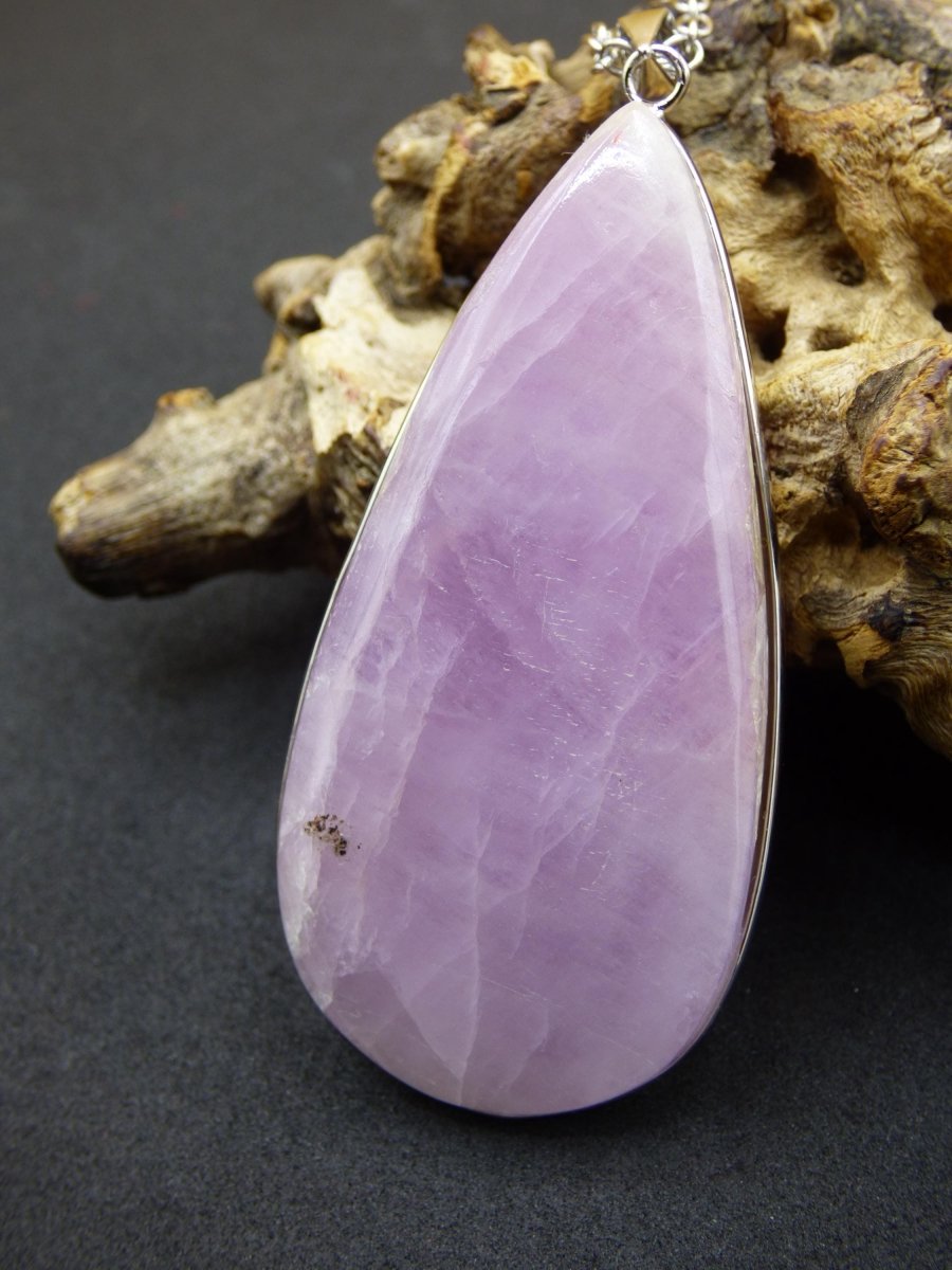 XL Kunzit A - 925 Silber Edelstein Kette Heilstein Natur rosa pink Rarität Edel Mann Frau Geschenk Er Sie Freundin Energie Kraft Ruhe Glück - Art of Nature Berlin