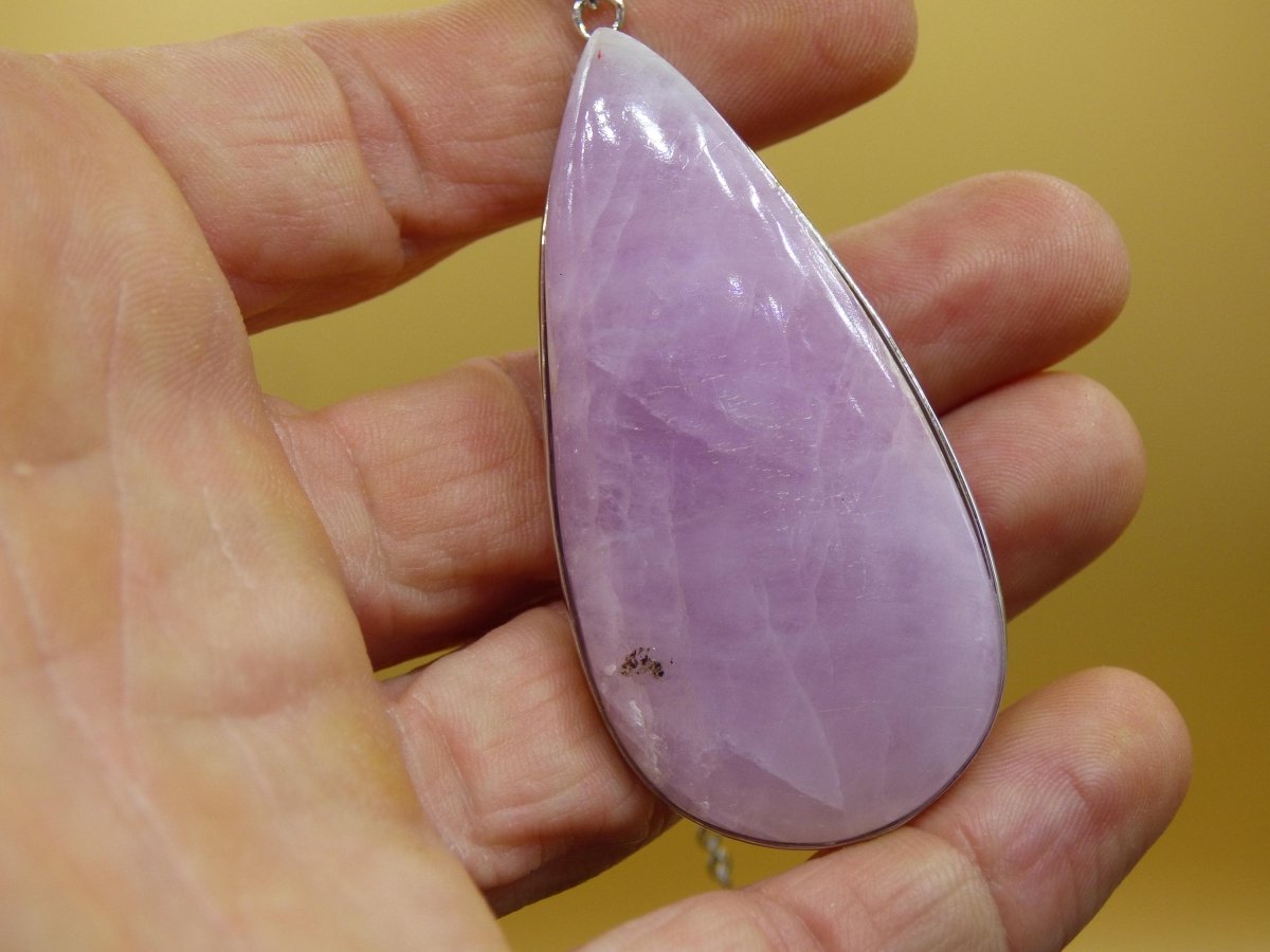 XL Kunzit A - 925 Silber Edelstein Kette Heilstein Natur rosa pink Rarität Edel Mann Frau Geschenk Er Sie Freundin Energie Kraft Ruhe Glück - Art of Nature Berlin