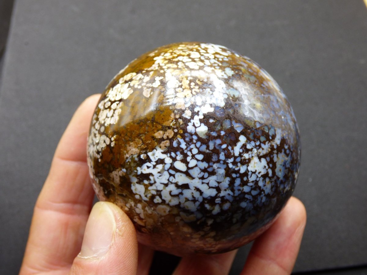 XL Leoparden Opal - Neuer Fund Rarität Edelstein Kugel Deko selten Massage Sphere Kristall Geschenk Er Sie Mann Frau Ethno Heilstein - Art of Nature Berlin