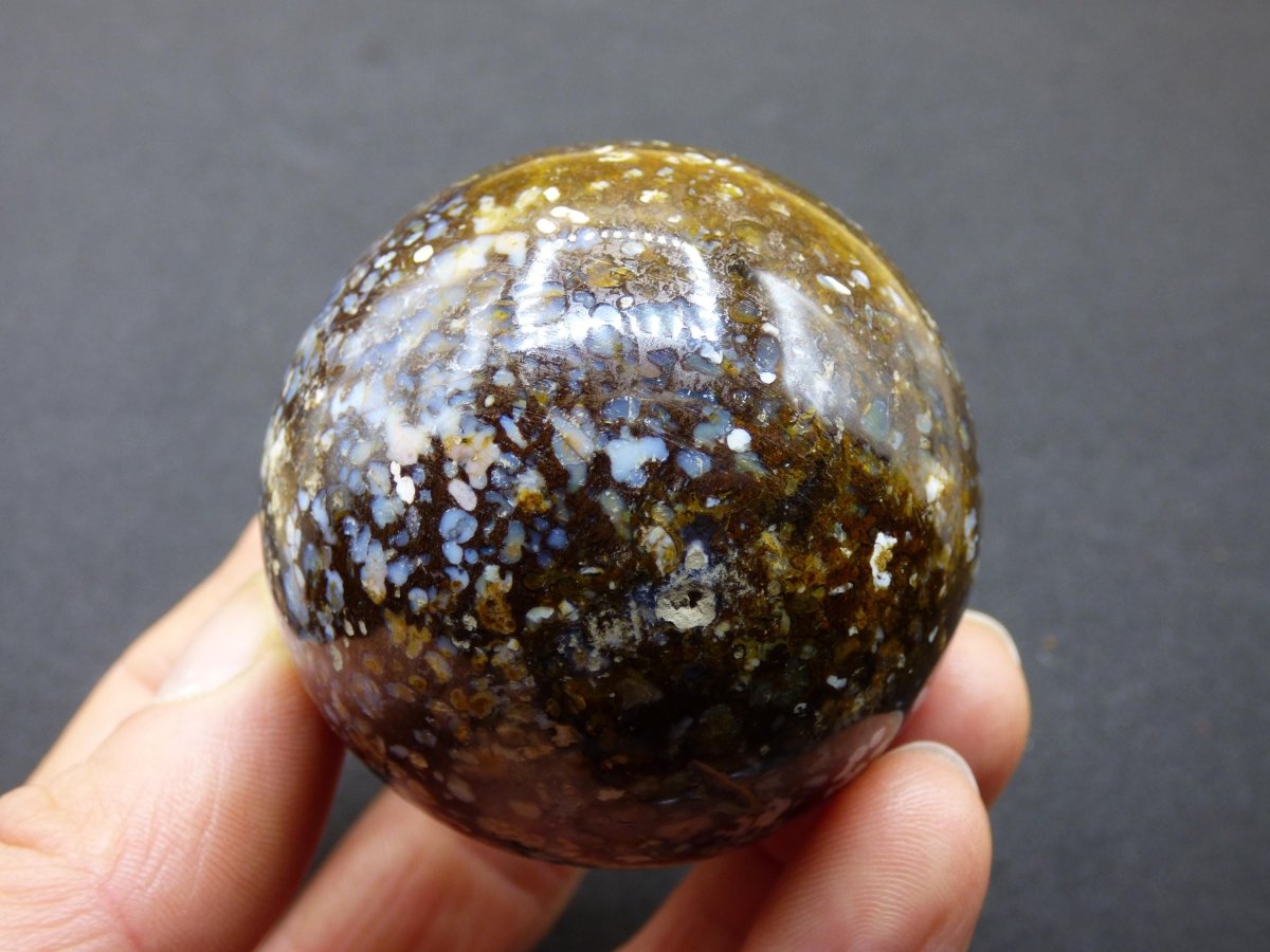 XL Leoparden Opal - Neuer Fund Rarität Edelstein Kugel Deko selten Massage Sphere Kristall Geschenk Er Sie Mann Frau Ethno Heilstein - Art of Nature Berlin