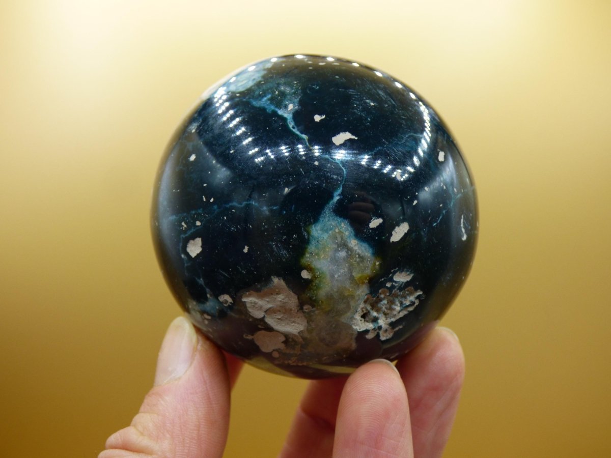 XL Ocean Jaspis blau grün - Edelstein Kugel Natur Heilstein Deko Kristall Geschenk Er Sie Mann Frau Haus Wohnung Energie Selten - Art of Nature Berlin