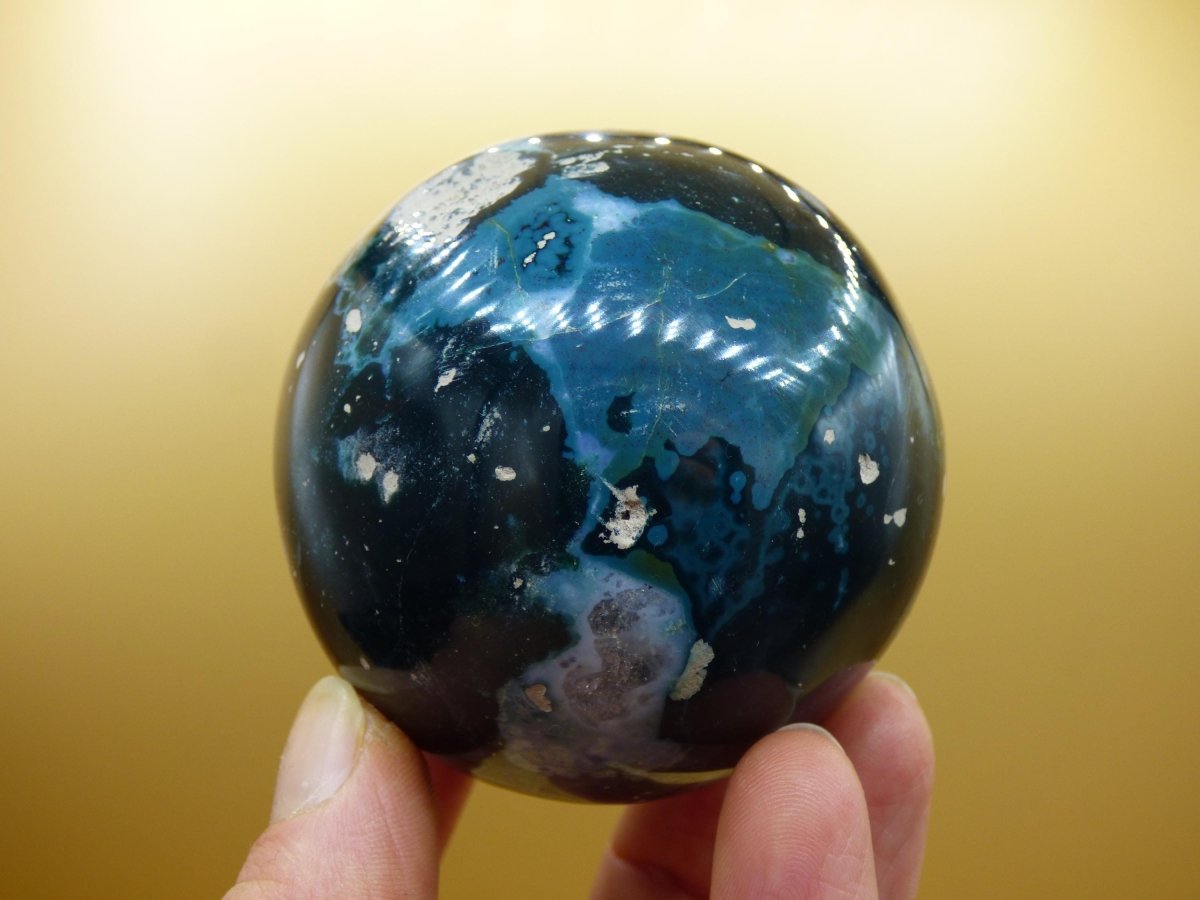 XL Ocean Jaspis blau grün - Edelstein Kugel Natur Heilstein Deko Kristall Geschenk Er Sie Mann Frau Haus Wohnung Energie Selten - Art of Nature Berlin