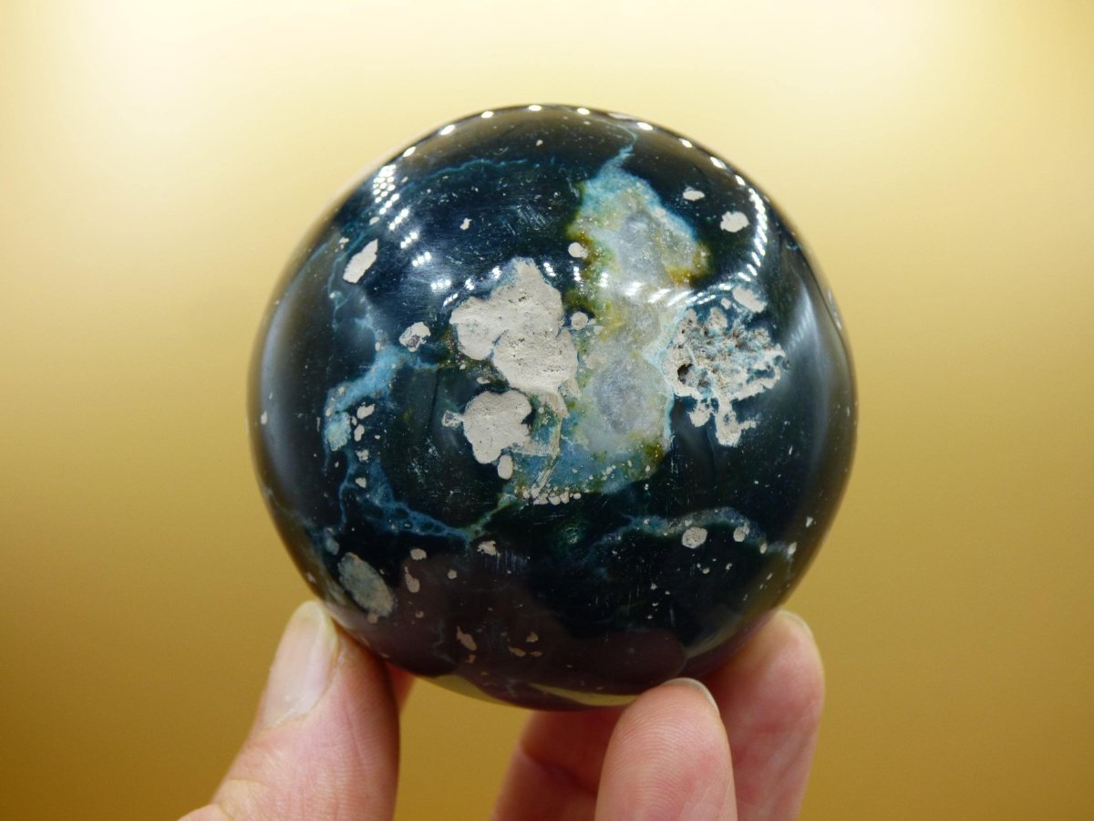 XL Ocean Jaspis blau grün - Edelstein Kugel Natur Heilstein Deko Kristall Geschenk Er Sie Mann Frau Haus Wohnung Energie Selten - Art of Nature Berlin