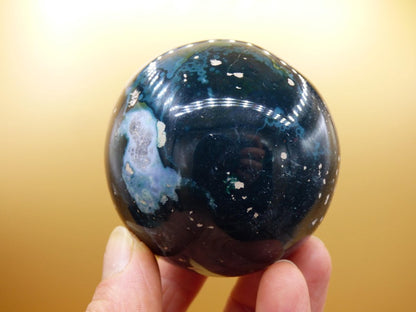 XL Ocean Jaspis blau grün - Edelstein Kugel Natur Heilstein Deko Kristall Geschenk Er Sie Mann Frau Haus Wohnung Energie Selten - Art of Nature Berlin