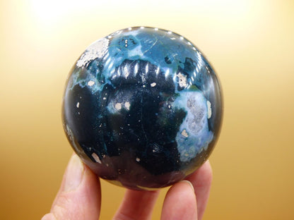 XL Ocean Jaspis blau grün - Edelstein Kugel Natur Heilstein Deko Kristall Geschenk Er Sie Mann Frau Haus Wohnung Energie Selten - Art of Nature Berlin