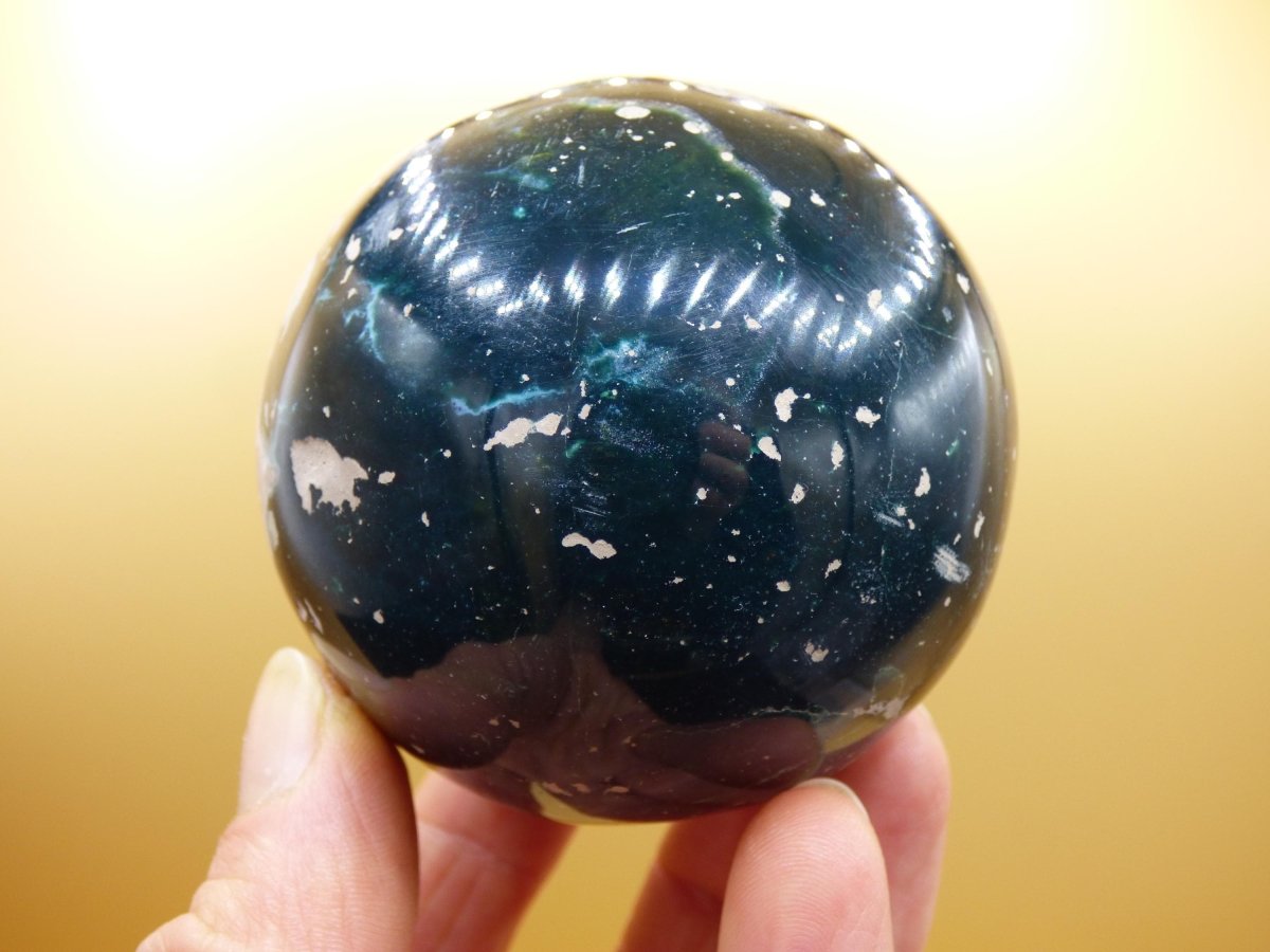 XL Ocean Jaspis blau grün - Edelstein Kugel Natur Heilstein Deko Kristall Geschenk Er Sie Mann Frau Haus Wohnung Energie Selten - Art of Nature Berlin