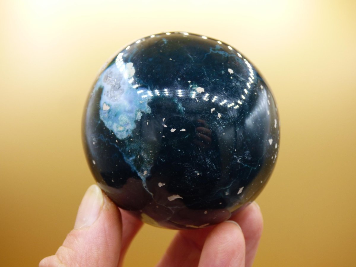 XL Ocean Jaspis blau grün - Edelstein Kugel Natur Heilstein Deko Kristall Geschenk Er Sie Mann Frau Haus Wohnung Energie Selten - Art of Nature Berlin