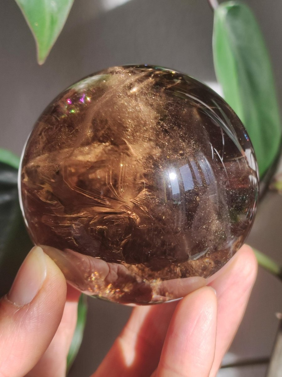 XL Rauchquarz AAA Smokey Quarz Regenbogen Magische Edelstein Sammler Kugel Deko Sphere Kristall Heilstein Meditation Rarität Besonders Groß - Art of Nature Berlin