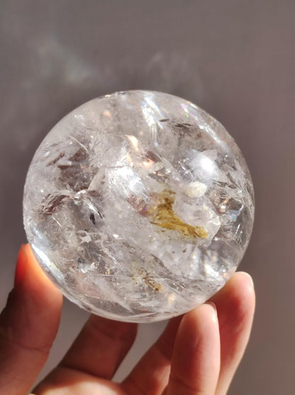 XL Regenbogen Bergkristall Quarz ~ Magische Edelstein Kugel Massage & Deko Sphere Kristall Meditation HIPPIE Heilstein Rarität Unikat groß - Art of Nature Berlin