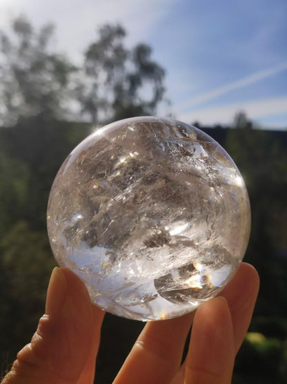 XL Regenbogen Bergkristall Quarz ~ Magische Edelstein Kugel Massage & Deko Sphere Kristall Meditation HIPPIE Heilstein Rarität Unikat groß - Art of Nature Berlin