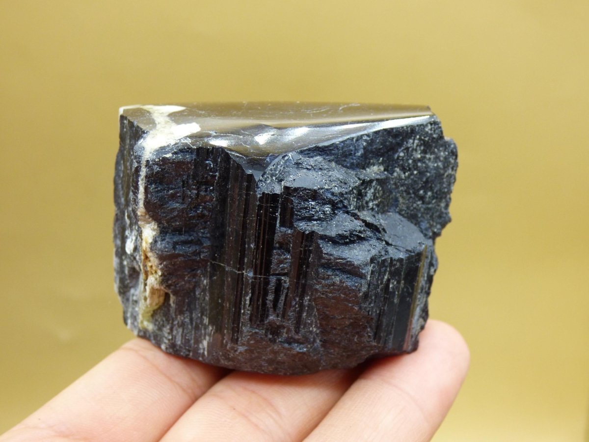 XL schwarzer Turmalin (Schörl) - Roh Anschliff - Deko Stufe groß Energie Heilung Strahlen Schutz Stein Heilstein Geschenk Haus Wohnung - Art of Nature Berlin