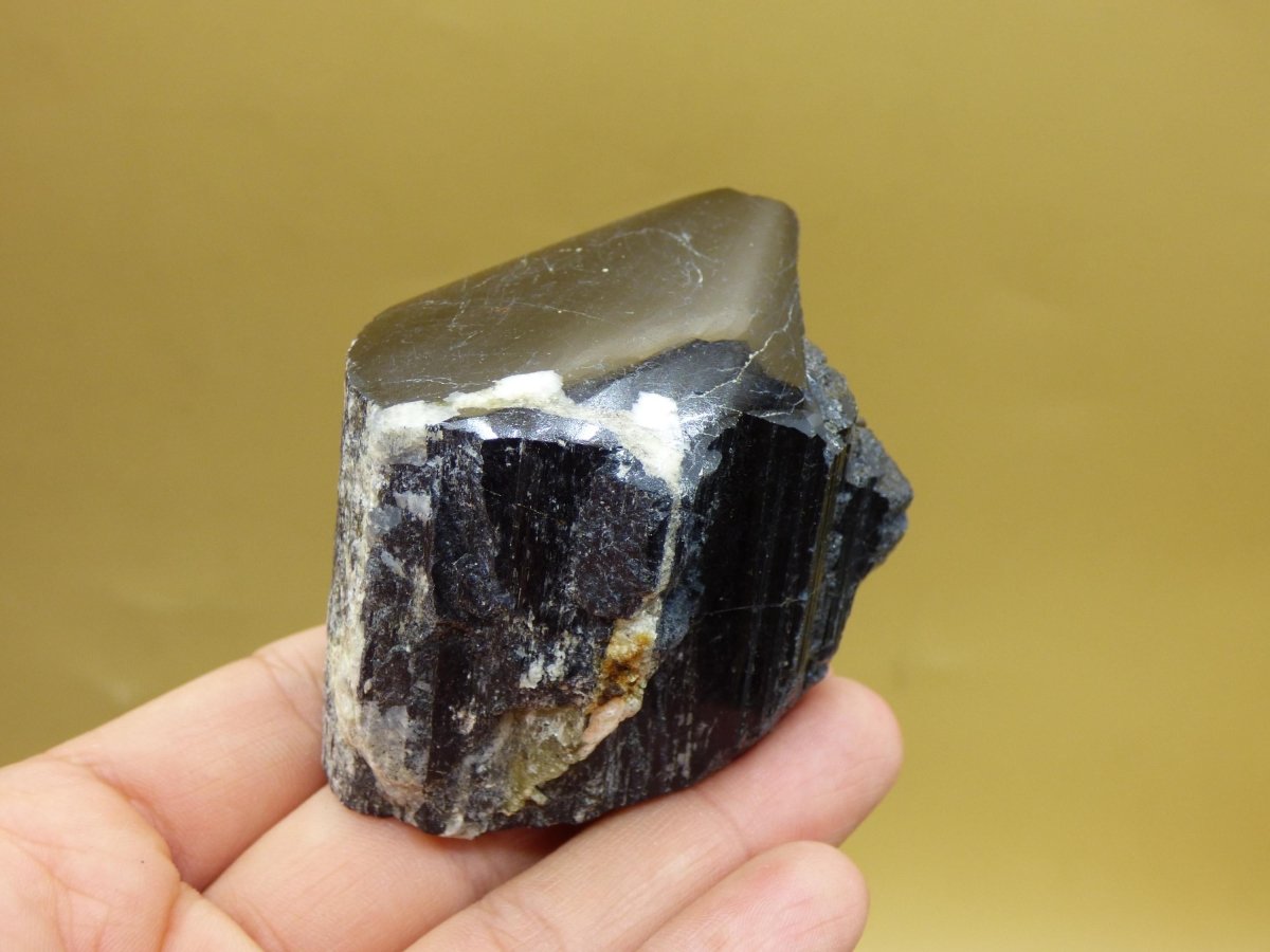 XL schwarzer Turmalin (Schörl) - Roh Anschliff - Deko Stufe groß Energie Heilung Strahlen Schutz Stein Heilstein Geschenk Haus Wohnung - Art of Nature Berlin