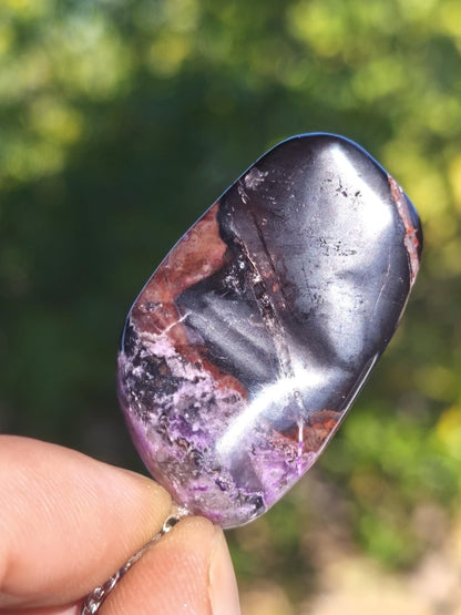 XL Sugilith / Sugilite Kette inkl. 925 Silberöse lila Edelstein Unikat Ethno Natur Heilstein Rarität Selten Flash Wow Sammler Investition - Art of Nature Berlin