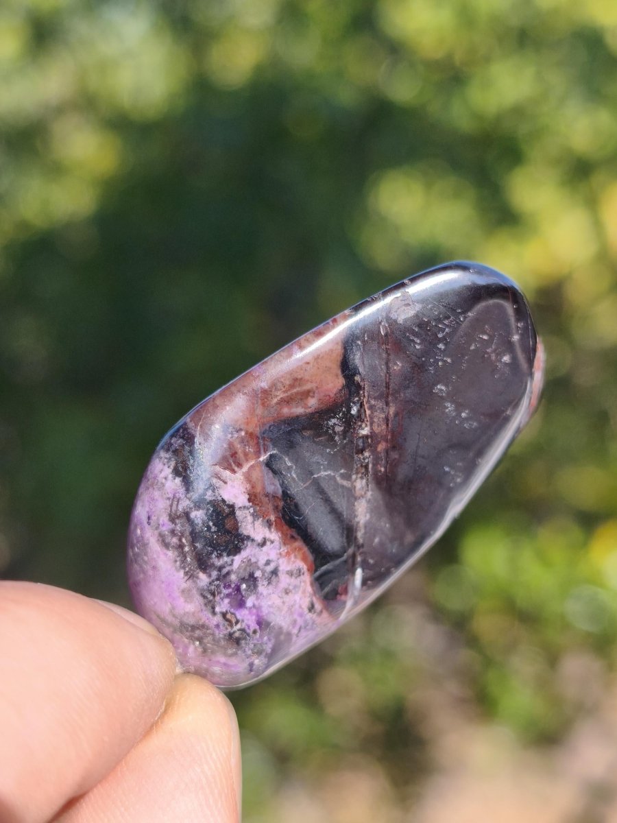 XL Sugilith / Sugilite Kette inkl. 925 Silberöse lila Edelstein Unikat Ethno Natur Heilstein Rarität Selten Flash Wow Sammler Investition - Art of Nature Berlin