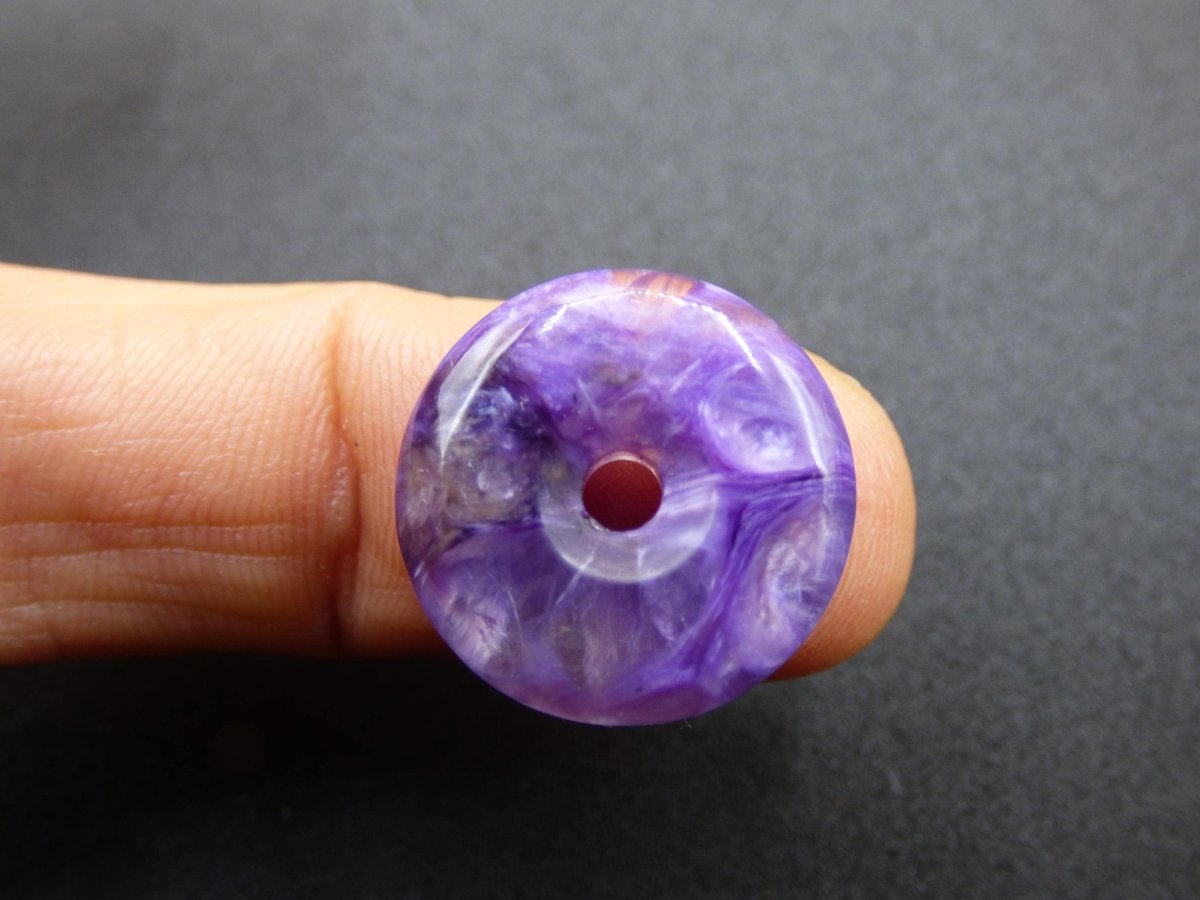 XS Charoit AAA Schutzdonut Edelstein Choker Kette Donut Rarität selten Schutzsymbol Heilstein Kristall Halschakra Ethno Frau Geschenk Er Sie - Art of Nature Berlin