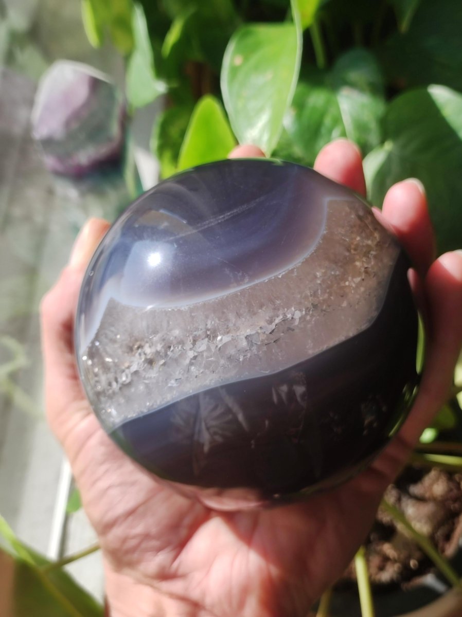 XXL 95mm Volcanic Achat - Edelstein Kugel Deko Sphere Massage Kristall Sammler Meditation Heilstein Frau Mann Geschenk Er Sie Haus Energie - Art of Nature Berlin