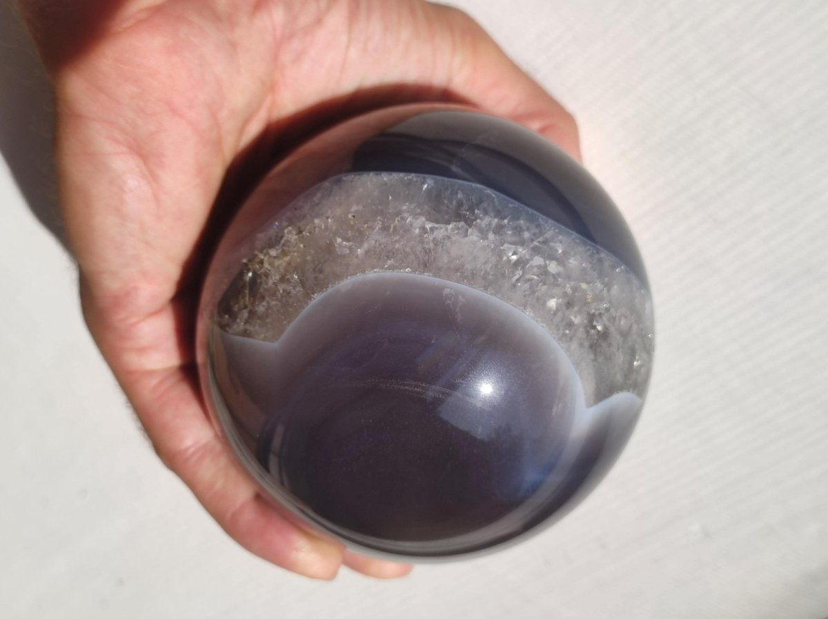 XXL 95mm Volcanic Achat - Edelstein Kugel Deko Sphere Massage Kristall Sammler Meditation Heilstein Frau Mann Geschenk Er Sie Haus Energie - Art of Nature Berlin