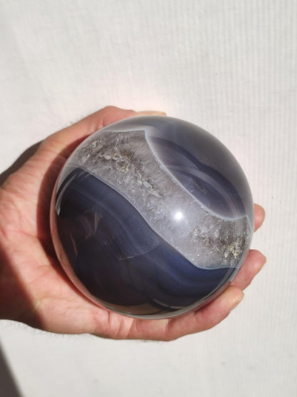 XXL 95mm Volcanic Achat - Edelstein Kugel Deko Sphere Massage Kristall Sammler Meditation Heilstein Frau Mann Geschenk Er Sie Haus Energie - Art of Nature Berlin