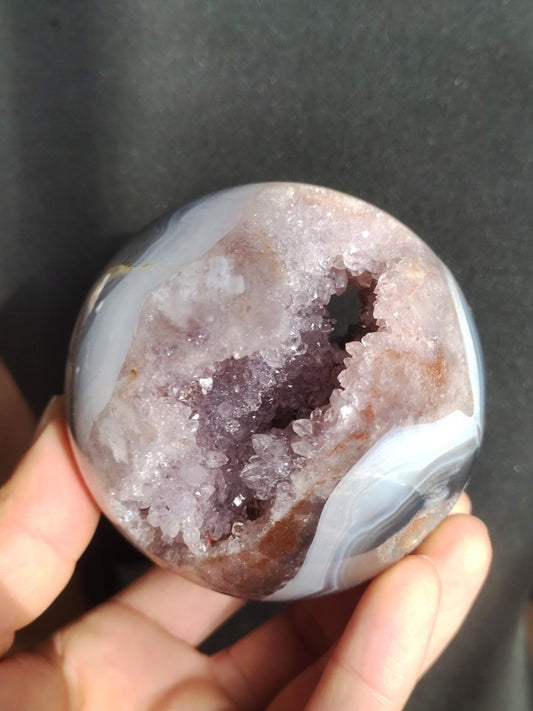 XXL Amethyst Achat Druzy Geode Kugel ~ Magische Edelstein Deko Kristall Stufe Sphere Heilstein lila Energie Wohnen Rarität Sammler Geschenk - Art of Nature Berlin