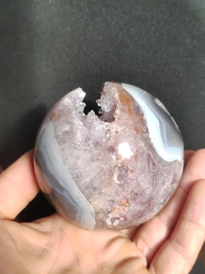 XXL Amethyst Achat Druzy Geode Kugel ~ Magische Edelstein Deko Kristall Stufe Sphere Heilstein lila Energie Wohnen Rarität Sammler Geschenk - Art of Nature Berlin