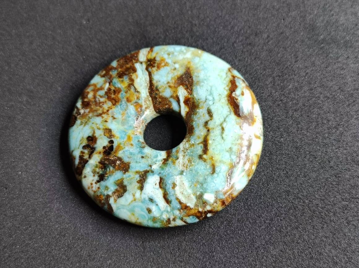 Zarinit Donut blau *Rarität* ~ Edelstein Kette Schutzstein HIPPIE GOA Boho Nature Heilstein Selten Flash Sammler Exemplar seltene Mineralien - Art of Nature Berlin