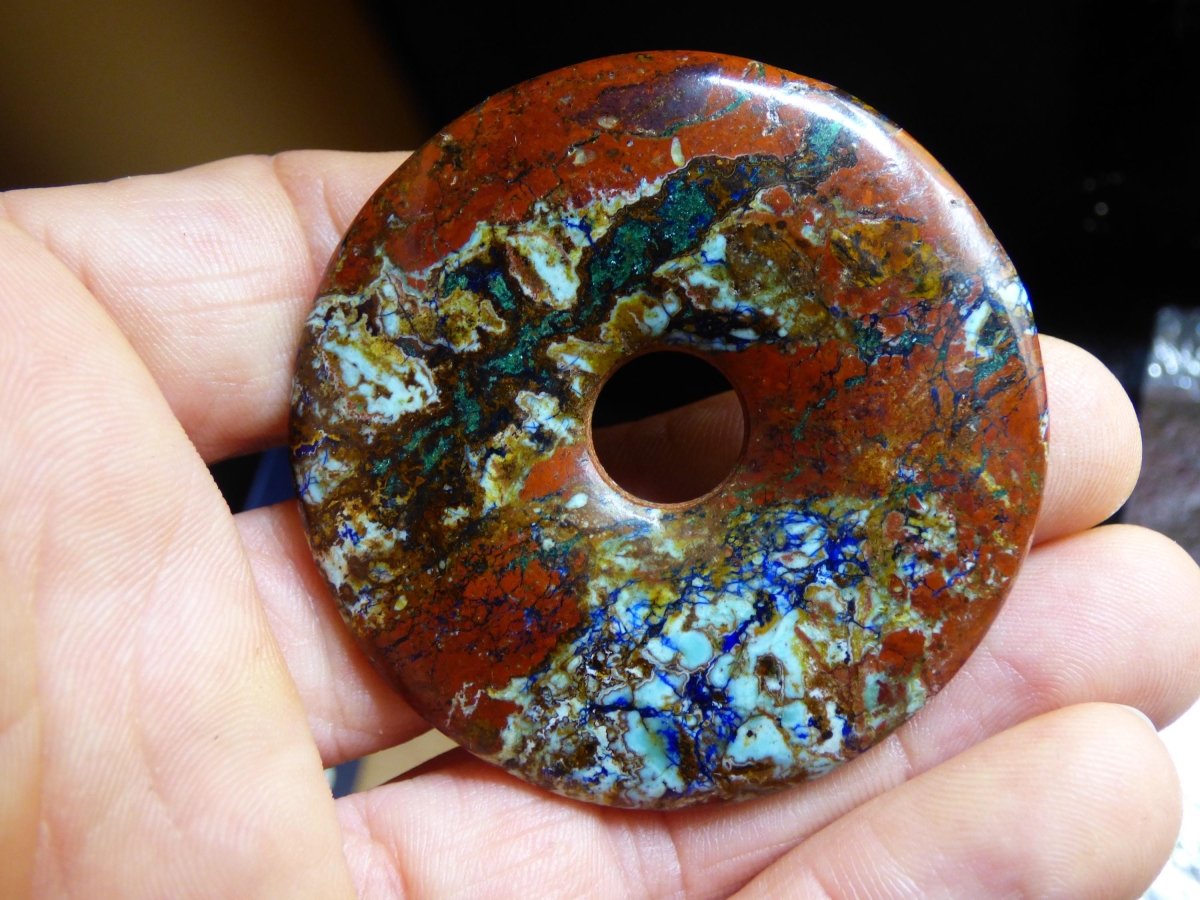 Zarinit Donut - Edelstein Kette Schutz Anhänger Geschenk Mann Frau Er Freund Kristall Kollektion Natur Heilstein Selten Sammler Rarität Wow - Art of Nature Berlin