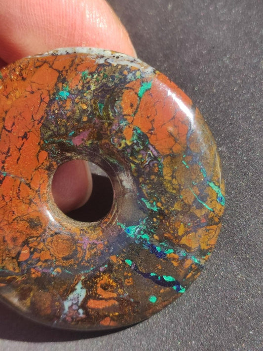 Zarinit Donut *Rarität* ~ Edelstein Kette Schutzstein HIPPIE GOA Boho Nature Heilstein Selten Flash ~Sammler - Art of Nature Berlin