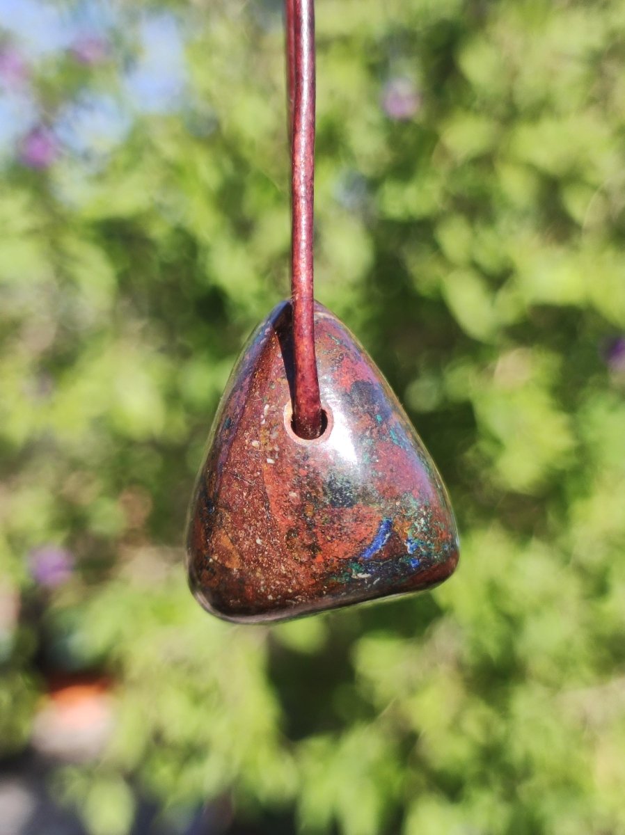 Zarinit *Rarität* ~ Edelstein Kette Mann Schutz Kraft Chakra HIPPIE GOA Boho Natur Heilstein Er Selten Flash Sammler Rarität Russland Unikat - Art of Nature Berlin