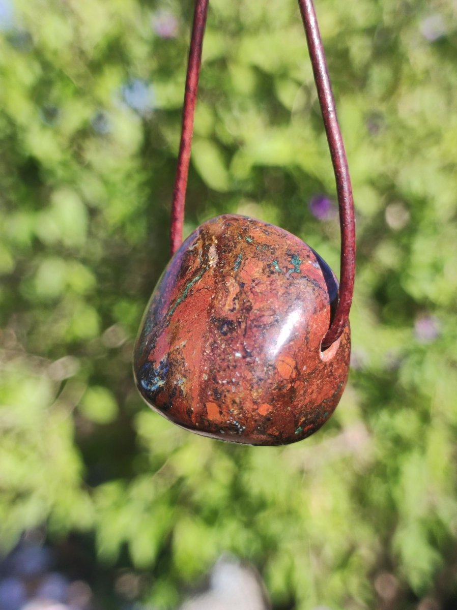 Zarinit *Rarität* ~ Edelstein Kette Mann Schutz Kraft Chakra HIPPIE GOA Boho Natur Heilstein Er Selten Flash Sammler Rarität Russland Unikat - Art of Nature Berlin