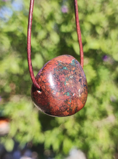 Zarinit *Rarität* ~ Edelstein Kette Mann Schutz Kraft Chakra HIPPIE GOA Boho Natur Heilstein Er Selten Flash Sammler Rarität Russland Unikat - Art of Nature Berlin