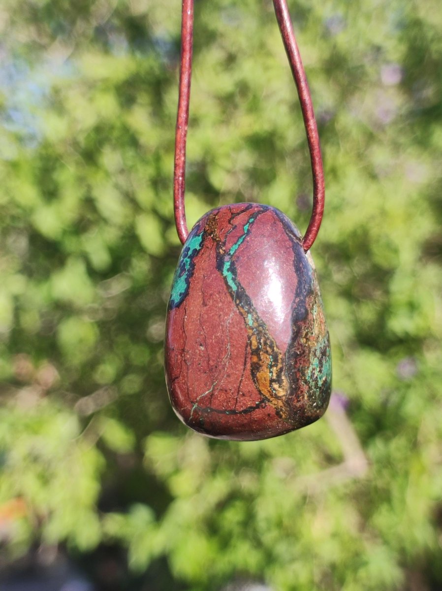 Zarinit *Rarität* ~ Edelstein Kette Mann Schutz Kraft Chakra HIPPIE GOA Boho Natur Heilstein Er Selten Flash Sammler Rarität Russland Unikat - Art of Nature Berlin