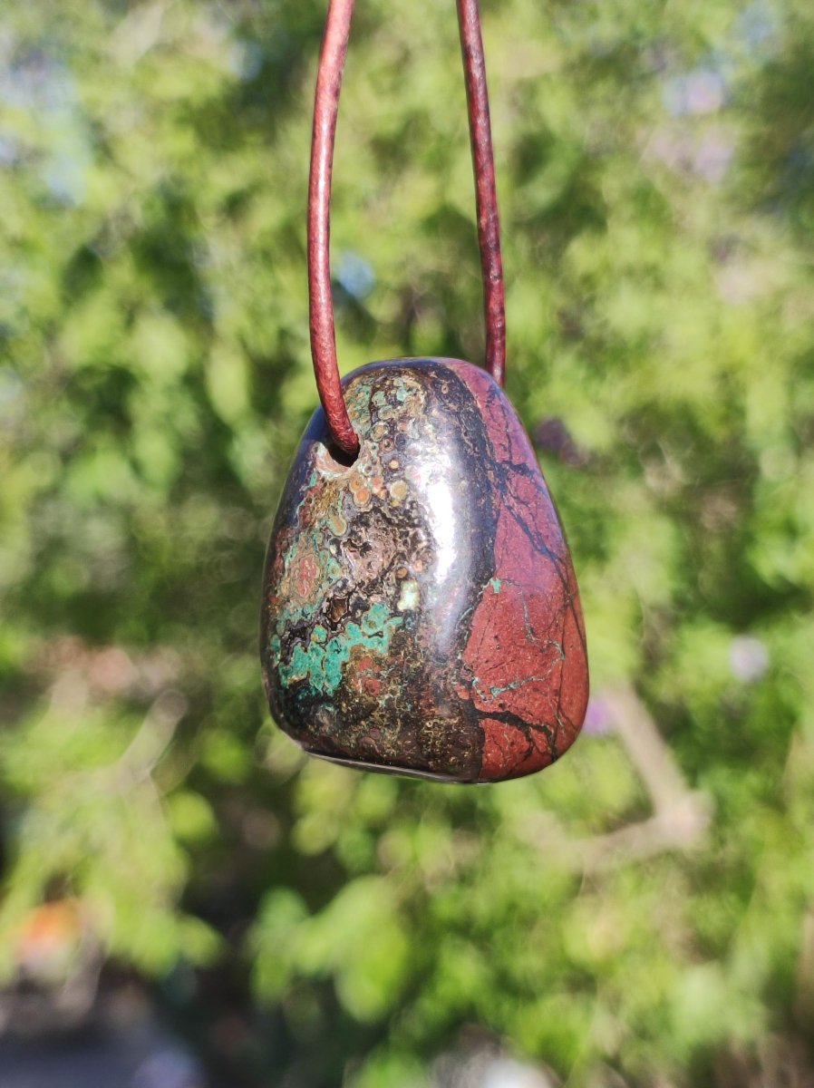 Zarinit *Rarität* ~ Edelstein Kette Mann Schutz Kraft Chakra HIPPIE GOA Boho Natur Heilstein Er Selten Flash Sammler Rarität Russland Unikat - Art of Nature Berlin