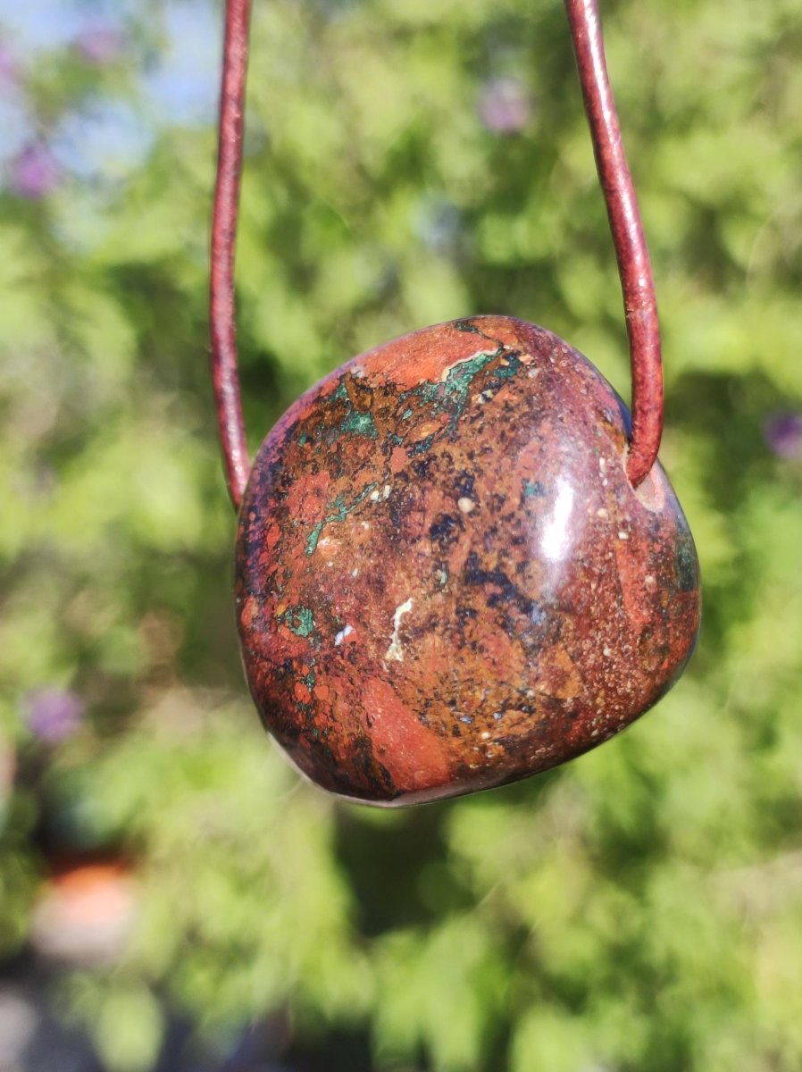 Zarinit *Rarität* ~ Edelstein Kette Mann Schutz Kraft Chakra HIPPIE GOA Boho Natur Heilstein Er Selten Flash Sammler Rarität Russland Unikat - Art of Nature Berlin