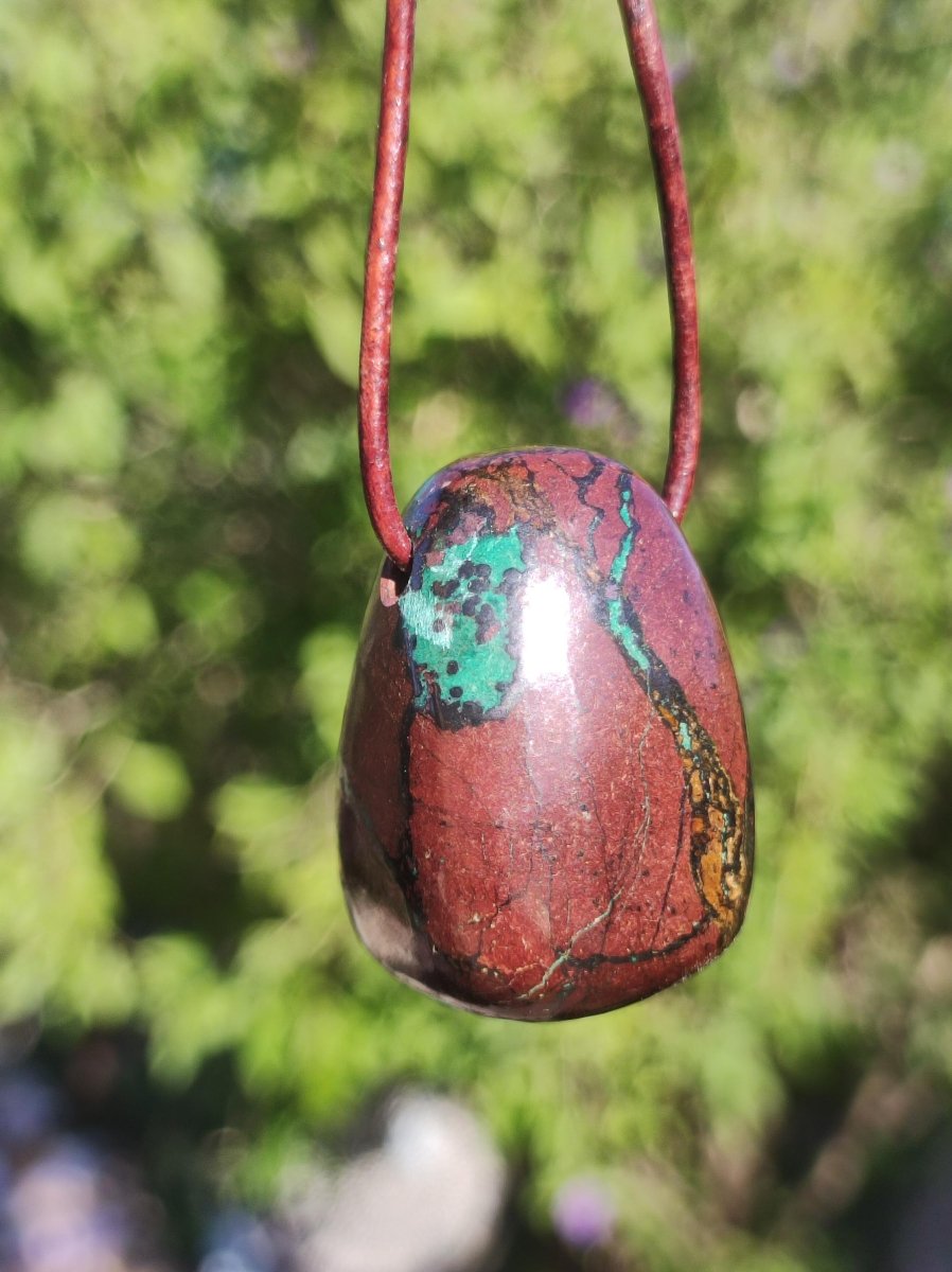 Zarinit *Rarität* ~ Edelstein Kette Mann Schutz Kraft Chakra HIPPIE GOA Boho Natur Heilstein Er Selten Flash Sammler Rarität Russland Unikat - Art of Nature Berlin