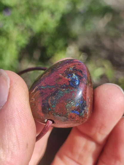 Zarinit *Rarität* ~ Edelstein Kette Mann Schutz Kraft Chakra HIPPIE GOA Boho Natur Heilstein Er Selten Flash Sammler Rarität Russland Unikat - Art of Nature Berlin