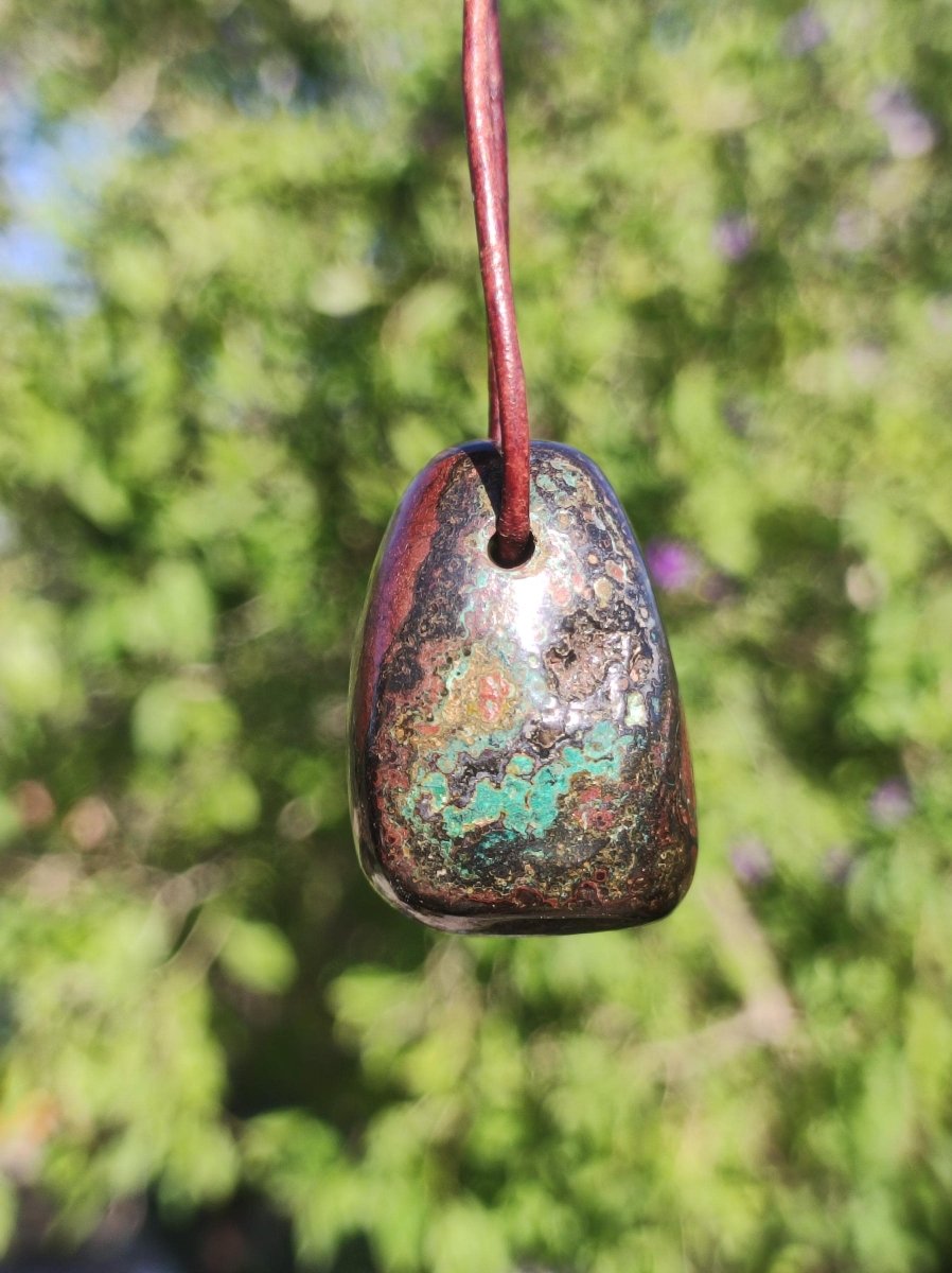 Zarinit *Rarität* ~ Edelstein Kette Mann Schutz Kraft Chakra HIPPIE GOA Boho Natur Heilstein Er Selten Flash Sammler Rarität Russland Unikat - Art of Nature Berlin