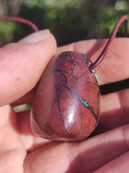 Zarinit *Rarität* ~ Edelstein Kette Mann Schutz Kraft Chakra HIPPIE GOA Boho Natur Heilstein Er Selten Flash Sammler Rarität Russland Unikat - Art of Nature Berlin