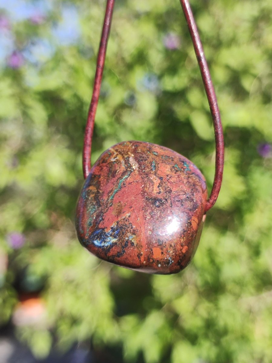 Zarinit *Rarität* ~ Edelstein Kette Mann Schutz Kraft Chakra HIPPIE GOA Boho Natur Heilstein Er Selten Flash Sammler Rarität Russland Unikat - Art of Nature Berlin