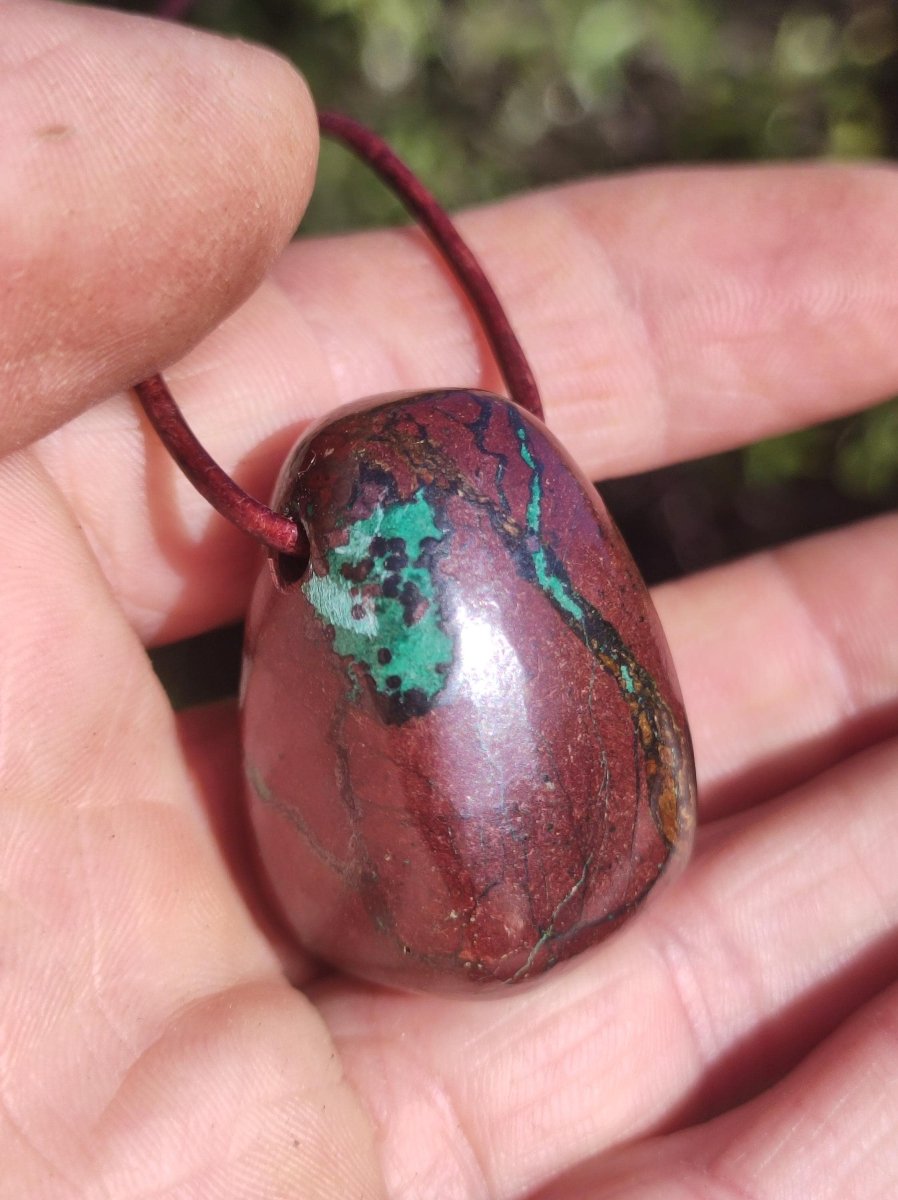 Zarinit *Rarität* ~ Edelstein Kette Mann Schutz Kraft Chakra HIPPIE GOA Boho Natur Heilstein Er Selten Flash Sammler Rarität Russland Unikat - Art of Nature Berlin