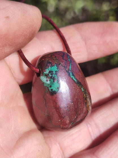 Zarinit *Rarität* ~ Edelstein Kette Mann Schutz Kraft Chakra HIPPIE GOA Boho Natur Heilstein Er Selten Flash Sammler Rarität Russland Unikat - Art of Nature Berlin