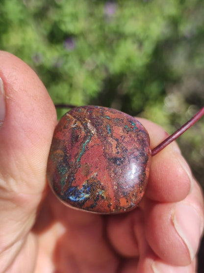 Zarinit *Rarität* ~ Edelstein Kette Mann Schutz Kraft Chakra HIPPIE GOA Boho Natur Heilstein Er Selten Flash Sammler Rarität Russland Unikat - Art of Nature Berlin