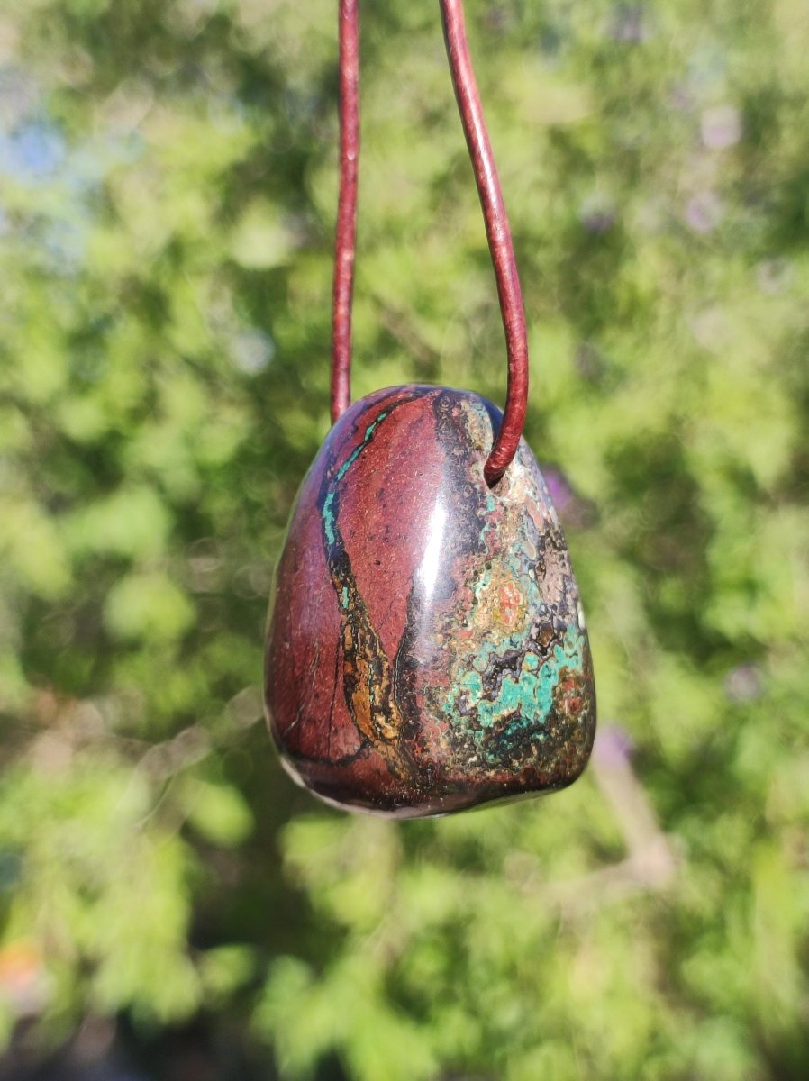 Zarinit *Rarität* ~ Edelstein Kette Mann Schutz Kraft Chakra HIPPIE GOA Boho Natur Heilstein Er Selten Flash Sammler Rarität Russland Unikat - Art of Nature Berlin