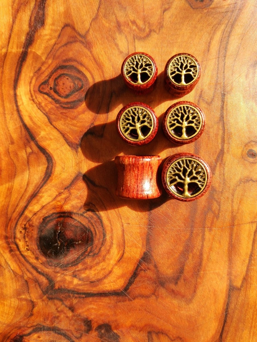 1x Ohr Holz Plug Tunnel - Baum Motiv ~ GOA ~ Hippie ~Boho ~Ethno ~Natur - Art of Nature Berlin