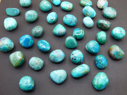 3x / 5x Chrysocolll Trommelstein Edelstein rund Dekostein Wasserstein Edelsteinwasser Chakra Heilstein Naturmedizin Energiewasser - Art of Nature Berlin