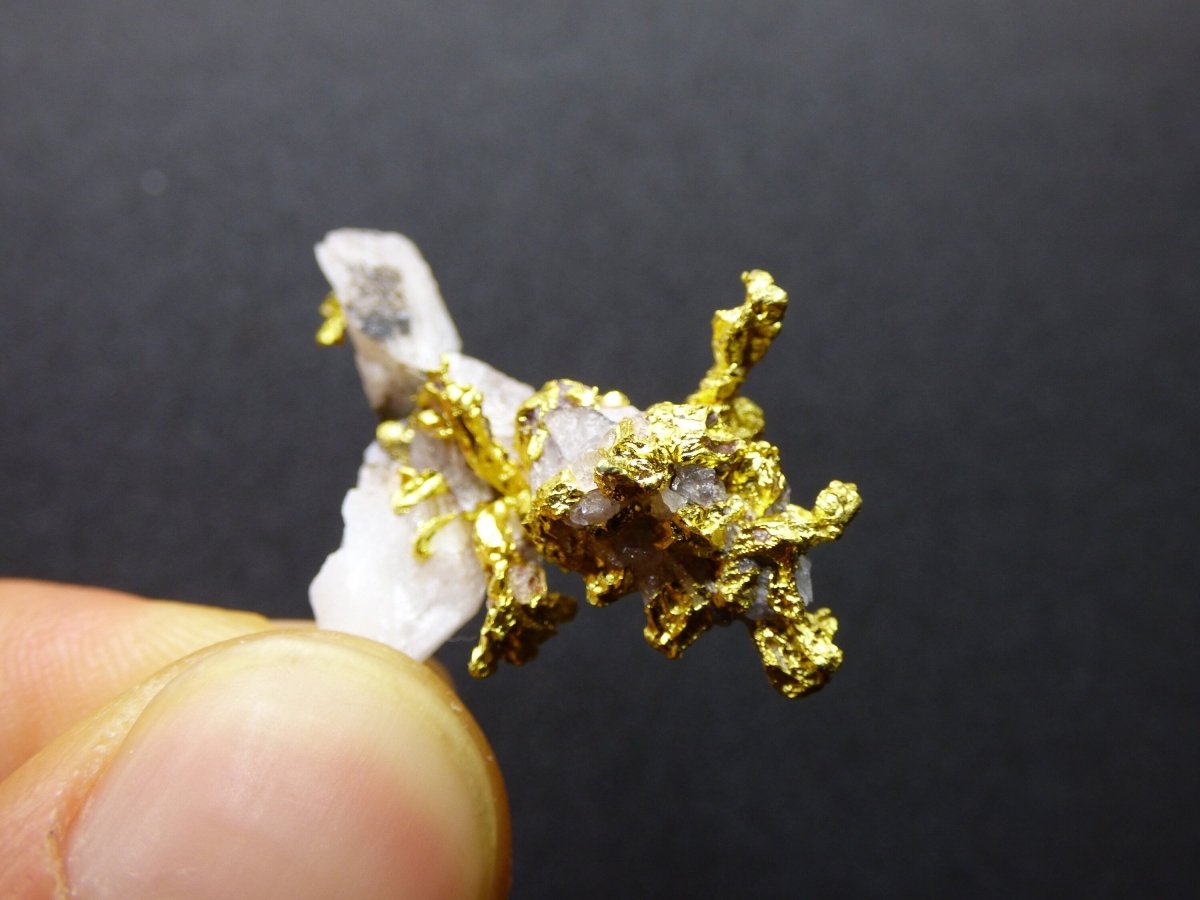 5,2g / 26 karat Gold auf Quarz Matrix KRISTALLIN Marokko - Guelmim-Oued Noun Wertanlage Investition echt natürlich Sammler Mineral selten - Art of Nature Berlin