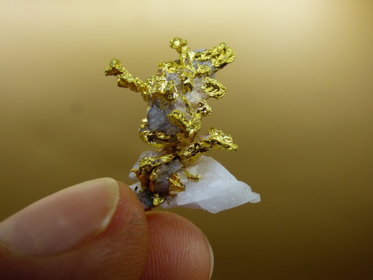 5,2g / 26 karat Gold auf Quarz Matrix KRISTALLIN Marokko - Guelmim-Oued Noun Wertanlage Investition echt natürlich Sammler Mineral selten - Art of Nature Berlin