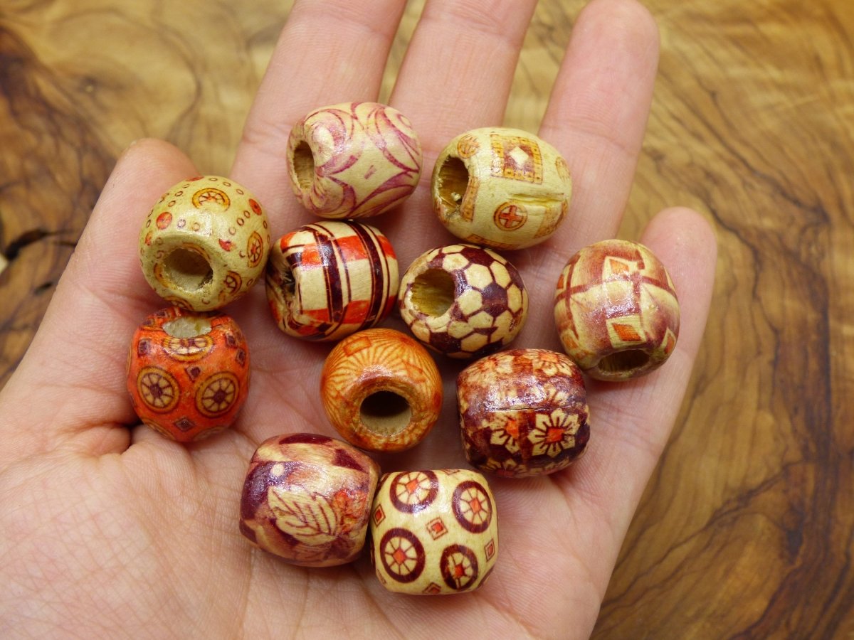 African Beads Large Wooden Craft Beads 300 Wooden Macrame Beads In